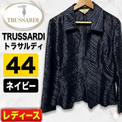 TRUSSARDI トラサルディ ジャケット 44 光沢 総柄 ネイビー レディースのサムネイル