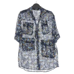 ディースクエアード DSQUARED2 22SS Tactical Bowl Shirt フラワープリント 半袖シャツ 42 ネイビー 紺 S72NC0989 国内正規のサムネイル