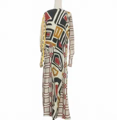 ディースクエアード DSQUARED2 22AW ジオメトリック柄 アシンメトリーワンピース ドレス 長袖 36 マルチカラー S72CV0339 国内正規のサムネイル