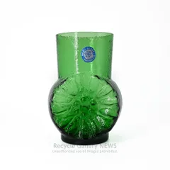 ● 佐々木硝子 vintage vase 東洋佐々木ガラス 一輪挿し 花瓶 緑 昭和レトロのサムネイル
