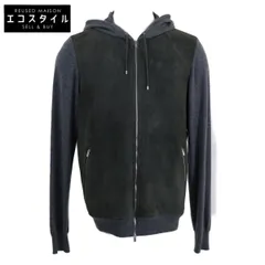 HERMES　エルメス　【美品】スエードレザー/カシミヤニット 切替 フーディブルゾン　Lのサムネイル