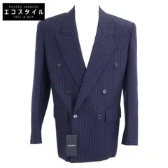SAINT LAURENT PARIS　サンローランパリ　【新品同様/国内正規】786846 ストライプ ショルダーパット入り ピークドラペル ダブルジャケット　46のサムネイル