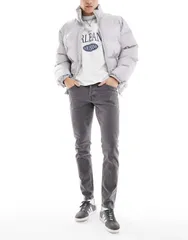 ジャック アンド ジョーンズ メンズ ボトムス デニムパンツ Jack Jones Glenn slim jean in washed Gray Denim グレーのサムネイル