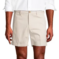 ランズエンド メンズ ボトムス ハーフパンツ・ショーツ ショートパンツ Mens Lands End Comfort Waist 6inch NoIron Chino Shorts Light Stone ストーンのサムネイル