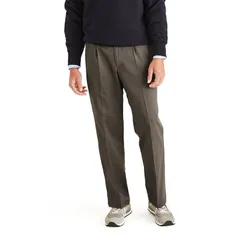 ドッカーズ メンズ ボトムス カジュアルパンツ プリーツ トール Big Tall Dockerstretch Easy Khaki ClassicFit Pleated Pants Dark Pebble カーキのサムネイル
