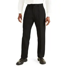 ドッカーズ メンズ ボトムス カジュアルパンツ プリーツ Mens Dockerstretch Easy Khaki RelaxedFit Pleated Pants Black ブラックのサムネイル