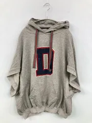 DOUBLE STANDARD CLOTHING ダブルスタンダードクロージング パーカー F グレー コットン スウェット 前面プリント ビジュー プルオーバー 半端袖 レディースのサムネイル