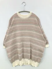 MONO-MART モノマート ニット/セーター M プラスチック ミドル丈 ボーダー柄 長袖 クルーネック(丸首) メンズ レディースのサムネイル