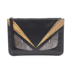 フェンディ FENDI セカンドバッグ クラッチバッグ バグズアイ モンスター ブラウン ラムスキン（羊革） エキゾチックレザー バグズアイ モンスター クラッチバッグのサムネイル