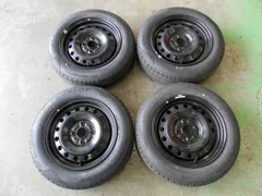 トヨタ M900A ルーミー 14インチ 純正スチールホイール付ラジアルタイヤ 4本SET 165/65R14 2025年製 5.0J 4H 100 54φ 納車外し品のサムネイル