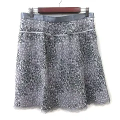 ペイトンプレイス PEYTON PLACE フレアスカート ひざ丈 レース 総柄 13B XL グレー /YIのサムネイル