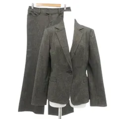 ミッシェルクラン MICHEL KLEIN パリス PARIS セットアップ スーツ テーラードジャケット40 パンツ 38 ウール 茶 ブラウン ツイード ノッチドラペル 長袖 /ML ■ECG005のサムネイル