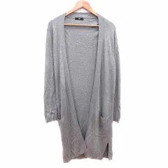 ハレ HARE ロングカーディガン ニット 前開き 長袖 M グレー /YKのサムネイル