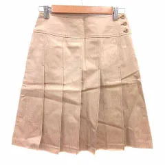 アー・ヴェ･ヴェ ミッシェルクラン a.v.v MICHEL KLEIN プリーツスカート ひざ丈 36 S ベージュ /YKのサムネイル