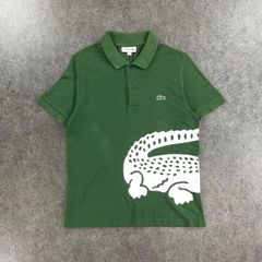 LACOSTE グリーン ポロシャツ 大きなワニ - メルカリ