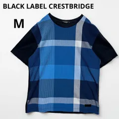 BLACK LABEL CRESTBRIDGE ブラックレーベル クレストブリッジチェック サッカー生地切替 Tシャツ M ネイビー ブルーのサムネイル