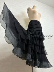 ＊新品　社交ダンス　スカート　黒　白　豪華　パーティ　ワルツ　タンゴ　5276 新品 社交ダンス スカート 黒 白 豪華 パーティ ワルツ タンゴ 5276