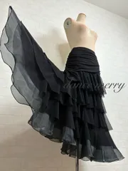 ＊新品　社交ダンス　豪華　スカート　黒　ティアード　パーティ　1269 2026年最新】#社交ダンス1269の人気アイテム - メルカリ
