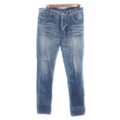 ルシェルブルー LE CIEL BLEU デニムパンツ ジーンズ テーパード スリム ボタンフライ ウォッシュ加工 25 S 青 ブルー /AUのサムネイル
