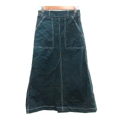 ダブルクローゼット w closet フレアスカート ベイカー マキシ ロング 緑 グリーン /AUのサムネイル