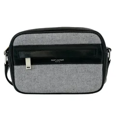 SAINT LAURENT PARIS サンローランパリ カメラバッグ キャンプ スモール ショルダーバッグ 647179 レディース キャンバス レザー ブラック ホワイト 中古のサムネイル