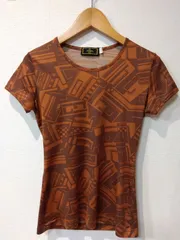 M20　Fendi　フェンディ　トップス　ストレッチTシャツ　ブラウン　総柄　幾何学模様　ヴィンテージ　40サイズのサムネイル