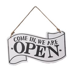 오픈 클로즈 open close 플레이트 목제 양면 간판 보드 사인 플레이트 인테리어 끈 첨부 리버시블 세련된 가게/카페/레스토랑/잡화점용(화이트)