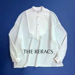 kU111 THE RERACS ビブフロントプルオーバーシャツ トップス スタンドカラー 長袖 シアーシャツ 金ボタン リクラスのサムネイル