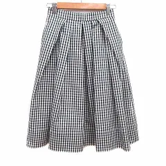ドロシーズ DRWCYS フレアスカート ミモレ ロング ギンガムチェック 0 XS 黒 ブラック 白 ホワイト /YKのサムネイル