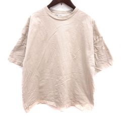엠마 클로즈 EMMACLOTHES 니트 컷소우 U넥 5분 소매 M 베이지/RT