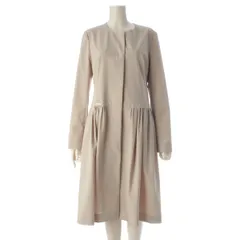 フォクシー ニューヨーク RAINY COAT レイニー コート ポリエステル ポリウレタン ノーカラー ストレッチ ギャザー ロング コート 39362 サンドベージュ 40【中古】のサムネイル