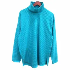 ページボーイ PAGE BOY カットソー ハイネック ワッフル地 長袖 F 青 ブルー /YKのサムネイル
