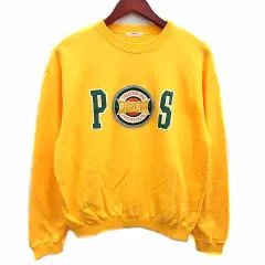 パーソンズ PERSON'S トレーナー スウェット ワッペン 長袖 黄色 イエロー /YKのサムネイル