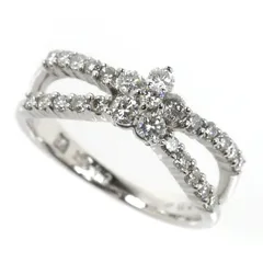Ponte Vecchio ポンテヴェキオ K18WG ホワイトゴールド リング・指輪 ダイヤモンド0.46ct 9号 3.4g レディース 中古 美品のサムネイル