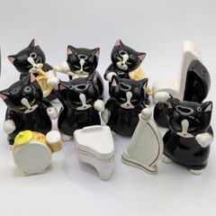 瀬戸焼】黒猫オーケストラ9体セット 黒猫音楽隊 黒猫楽団 - メルカリ