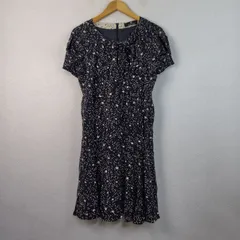 RENA LANGE レナランゲ 半袖ワンピース 星柄 ドット柄 リボン付き レディース 古着 レトロ クラシックのサムネイル