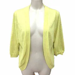 キューティーブロンド Cutie Blonde カーディガン ニット 前開き 七分袖 M 黄色 イエロー /YKのサムネイル
