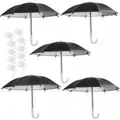 【新品】 自転車 スマホ ホルダーに付き 傘 可愛い ミニ傘 防雨 遮光 日除け 日焼け止め 反射防止 スマホ遮光フード スマートフォン スマホ 携帯 保護 頑丈 展開直径27 ナイロン結束バンド、日本語説明書付き（ブラック5本） 1のサムネイル
