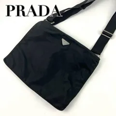 PRADA　プラダ　ショルダーバッグ　サコッシュ　三角ロゴプレート　トライアングル　テスートナイロン　ブラック　肩掛け　斜め掛け　B553