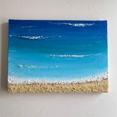 頑張りすぎる方へ 深呼吸する海 オーシャンアート 海アート42×22cm
