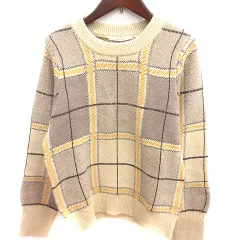 レイカズン Ray cassin ニット セーター 長袖 総柄 F 茶 ブラウン ベージュ /RTのサムネイル