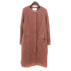 プロポーション ボディドレッシング PROPORTION BODY DRESSING ノーカラーコート ロング 総裏地 2 M 赤茶 テラコッタ /MNのサムネイル