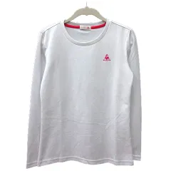 ルコックスポルティフ le coq sportif スポーツウェア カットソー Tシャツ クルーネック ロゴ刺繍 長袖 M 白 ホワイト ピンク /MNのサムネイル