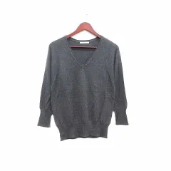 スピック&スパン Spick&Span ニット カットソー Vネック 長袖 アンゴラ混 S チャコールグレー /YK ■MOのサムネイル