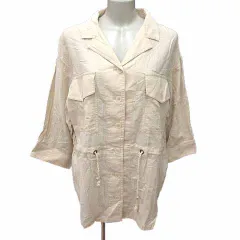 ダブルクローゼット w closet シャツジャケット 七分袖 F アイボリー 白 ホワイト /YKのサムネイル