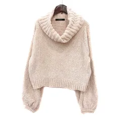 ダブルクローゼット w closet ニット セーター オフタートル 長袖 ベージュ /MNのサムネイル