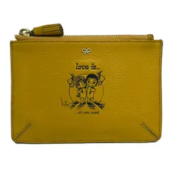 Anya Hindmarch(アニヤハインドマーチ) ポーチ美品  - マスタード タッセル レザーのサムネイル