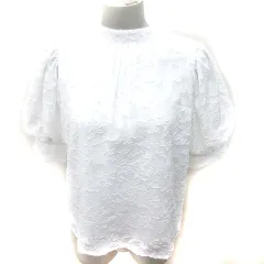 マジェスティックレゴン MAJESTIC LEGON シャツ ブラウス 五分袖 総柄 M 白 ホワイト /RTのサムネイル