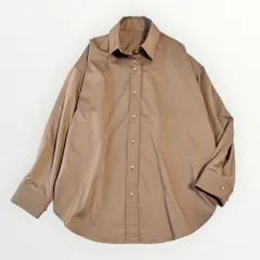 Loungedress ラウンジドレス サテンBIGシャツ モカ 金ボタン 完売色 とろみ ウォッシャブルのサムネイル