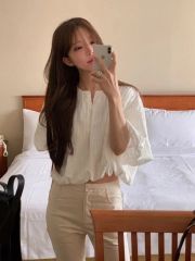 新品タグ付き】 aimeine ローズリボンベーシックシャツ エメイン